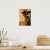 Portrait of a Shy Girl (1899) by Burbank - poster ポスター (キッチン)