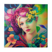 Portrait of a Woman Adorned with Flowers タイル (正面)