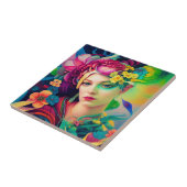 Portrait of a Woman Adorned with Flowers タイル (側面)