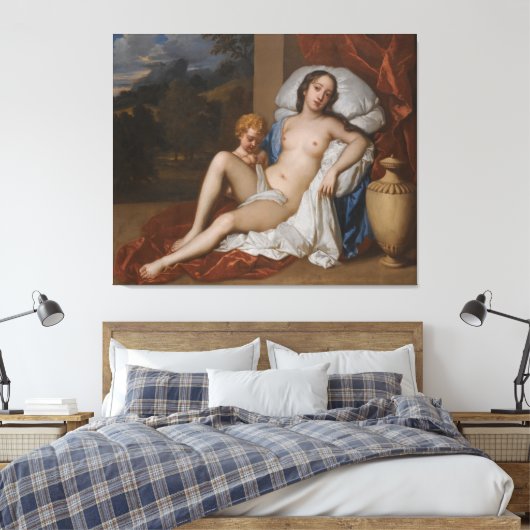  Portrait Of A Young Woman And Child キャンバスプリント (インサイチュ (寝室))