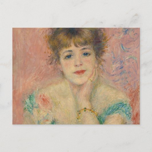 Portrait of Actress Jeanne Samary, Auguste Renoir ポストカード (正面)