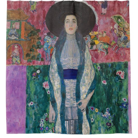 Portrait of Adele Bloch Bauer, Gustav Klimt シャワーカーテン (正面)