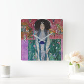 Portrait of Adele Bloch Bauer, Gustav Klimt スクエア壁時計 (ホーム)