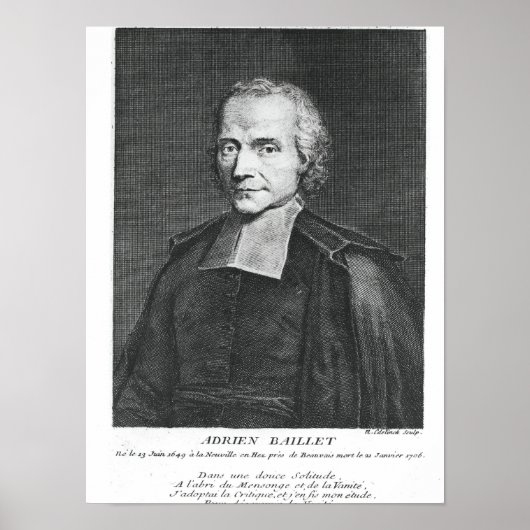 Portrait of Adrien Baillet ポスター (正面)