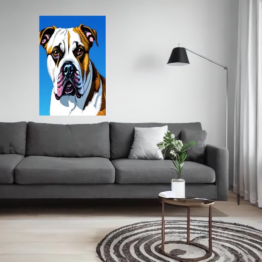 Portrait of an American Bulldog | AI Art Poster ポスター