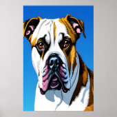 Portrait of an American Bulldog | AI Art Poster ポスター (正面)