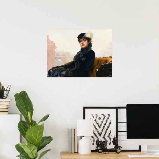 Portrait of an Unknown Woman by Ivan Kramskoi ポスター (ホームオフィス)