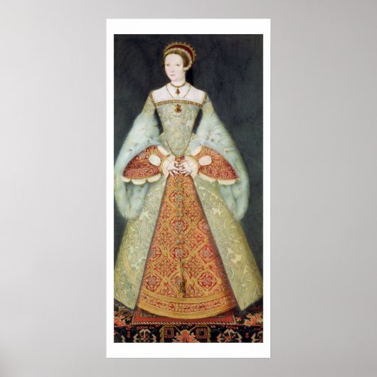 Portrait of Catherine Parr (1512-48), 1545 (colour ポスター (正面)
