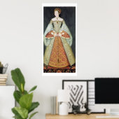 Portrait of Catherine Parr (1512-48), 1545 (colour ポスター (ホームオフィス)