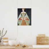 Portrait of Catherine Parr (1512-48), 1545 (colour ポスター (キッチン)