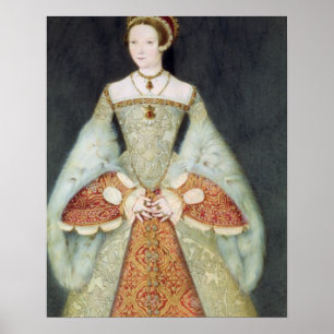Portrait of Catherine Parr (1512-48), 1545 (colour ポスター