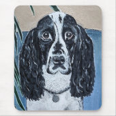 Portrait of Cocker Spaniel Painting by Alfred Fox マウスパッド (正面)