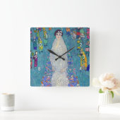 Portrait of Elisabeth Lederer, Gustav Klimt スクエア壁時計 (ホーム)
