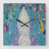 Portrait of Elisabeth Lederer, Gustav Klimt スクエア壁時計 (正面)