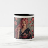 Portrait of floral elegance ツートーンマグカップ (中央)