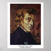 Portrait Of Frederic Chopin By Eugene Delacroix ポスター (正面)