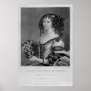 Portrait of Henrietta Anne, Duchess of Orleans ポスター