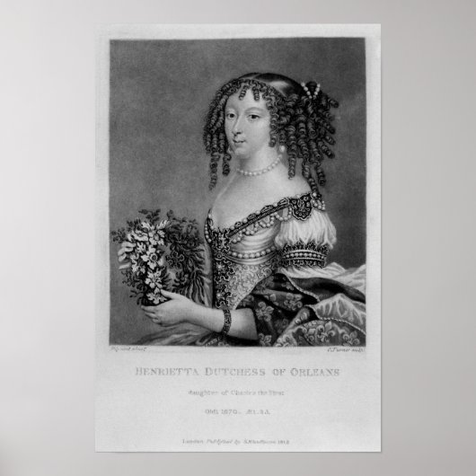 Portrait of Henrietta Anne, Duchess of Orleans ポスター (正面)