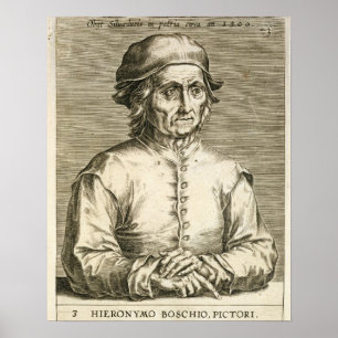 Portrait of Hieronymus Bosch (c.1450-1516) plate 3 ポスター