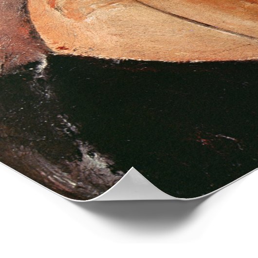 Portrait of Jeanne Hebuterne in a large hat ポスター (角)