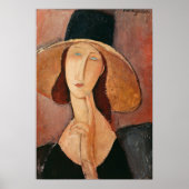 Portrait of Jeanne Hebuterne in a large hat ポスター (正面)