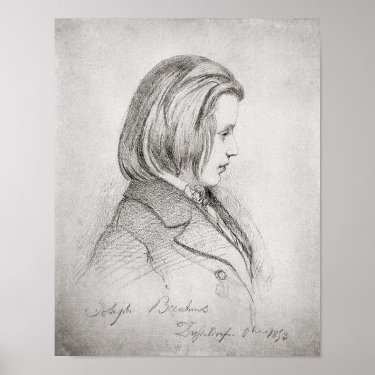 Portrait of Johanes Brahms  aged Twenty, 1853 ポスター (正面)