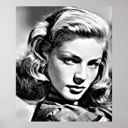 Portrait of Lauren Bacall famous American actress  ポスター (正面)