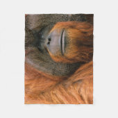 Portrait of Orang-utang Male, Georgia, USA フリースブランケット (正面)