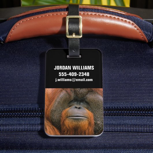 Portrait of Orang-utang Male, Georgia, USA ラゲッジタグ (正面インサイチュ2)