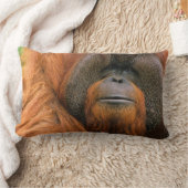 Portrait of Orang-utang Male, Georgia, USA ランバークッション (ブランケット)