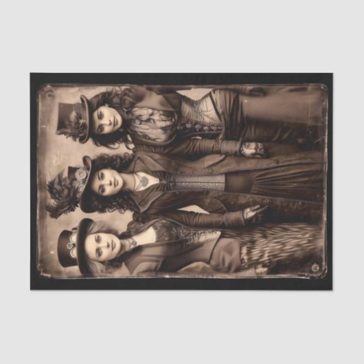 Portrait of Three Steampunk Women DX6R Decoupage 薄葉紙 (正面)
