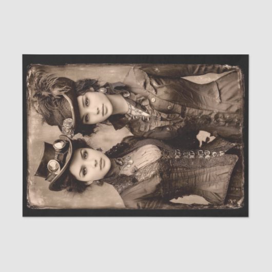 Portrait of Two Steampunk Women DX5R Decoupage 薄葉紙 (正面)