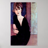 Portrait of Woman, Modigliani ポスター (正面)