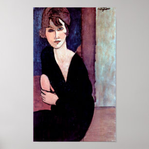 Portrait of Woman, Modigliani ポスター