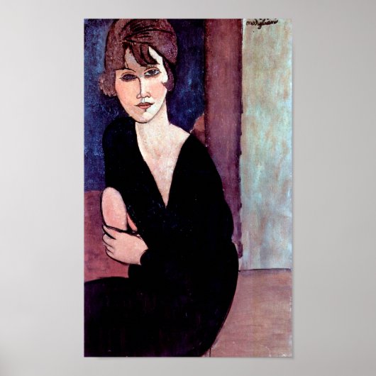 Portrait of Woman, Modigliani ポスター (正面)