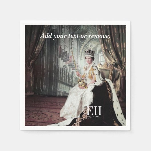 Portrait photograph of Queen Elizabeth 2, スタンダードカクテルナプキン (正面)