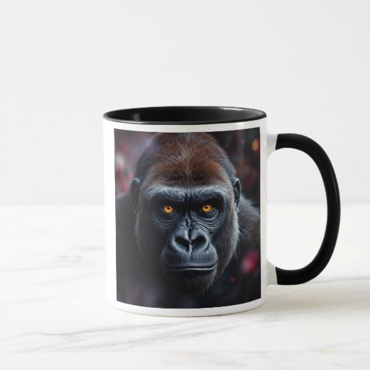  Portrait photographique d'un gorille マグカップ (右)