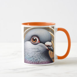 Portrait réaliste d’un pigeon au regard perçant. マグカップ