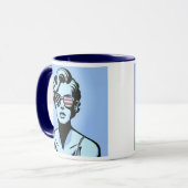 Portrait stylisé d’une femme rétro. マグカップ (正面左)