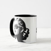 portrait stylisé en noir et blanc. マグカップ (正面左)