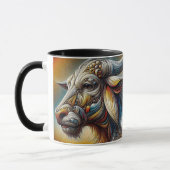 Portrait surréaliste d'un buffle. マグカップ (左)