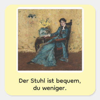 Portrait von Dora Wheeler mit frechem Spruch スクエアシール