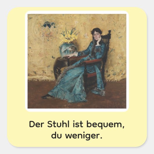 Portrait von Dora Wheeler mit frechem Spruch スクエアシール (正面)