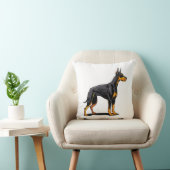 Portraits of a head Doberman dog front view クッション (椅子)