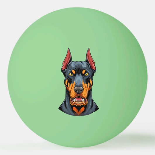Portraits of a head Doberman dog front view 卓球ボール (正面)