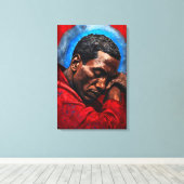 Porträt eines Emotionalen Schwarzen Mannes キャンバスプリント (インサイチュ (ウッドフロア))