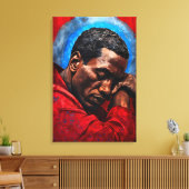 Porträt eines Emotionalen Schwarzen Mannes キャンバスプリント (インサイチュ (リビング))