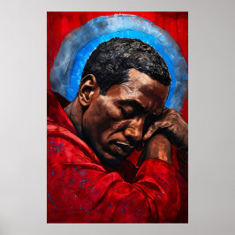 Porträt eines Emotionalen Schwarzen Mannes ポスター