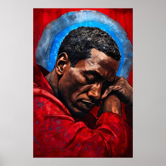 Porträt eines Emotionalen Schwarzen Mannes ポスター (正面)