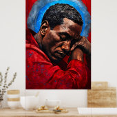 Porträt eines Emotionalen Schwarzen Mannes ポスター (キッチン)